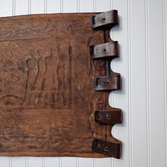 Angel Pazmino Tooled Leather Chair Seat Replacement Part Episodio Historico Vtg - Picture 16 of 16